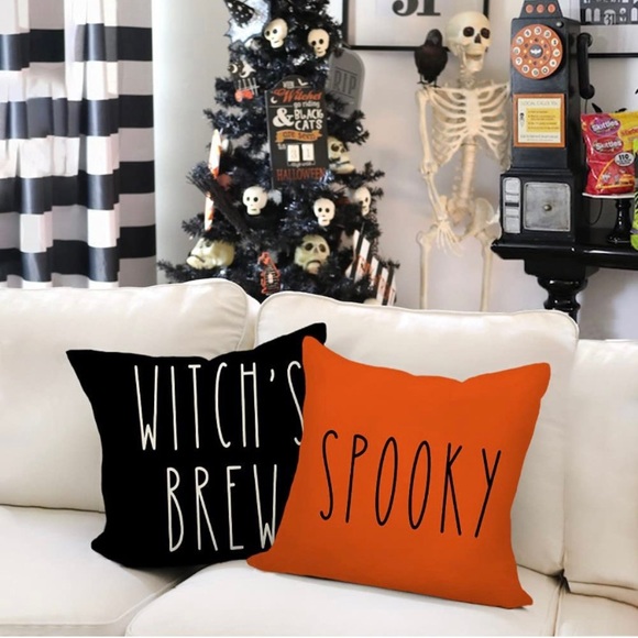 NEW - SET of 2 - SPOOKY & WITCH’S BREW - Large Beautiful Pillow Covers - Picture 6 of 7